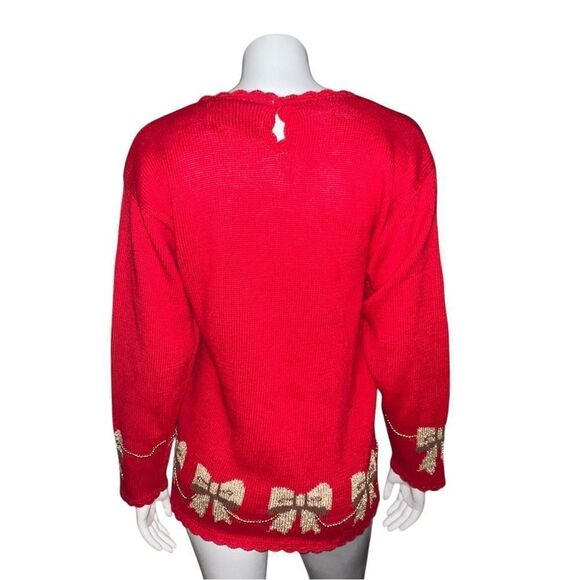 Eagle's Eye Vintage Beaded Wreath Ugly Christmas Sweater Oversized Small EUC - Picture 2 of 6